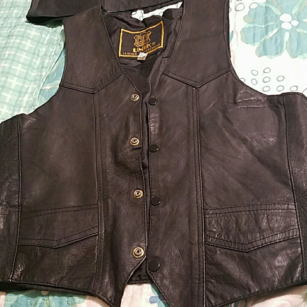 leather vest and skirt